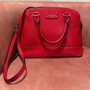 Cherry red Kate Spade shoulder bag.